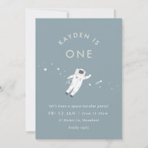 Astronaut Kids Space Birthday Party Invite
