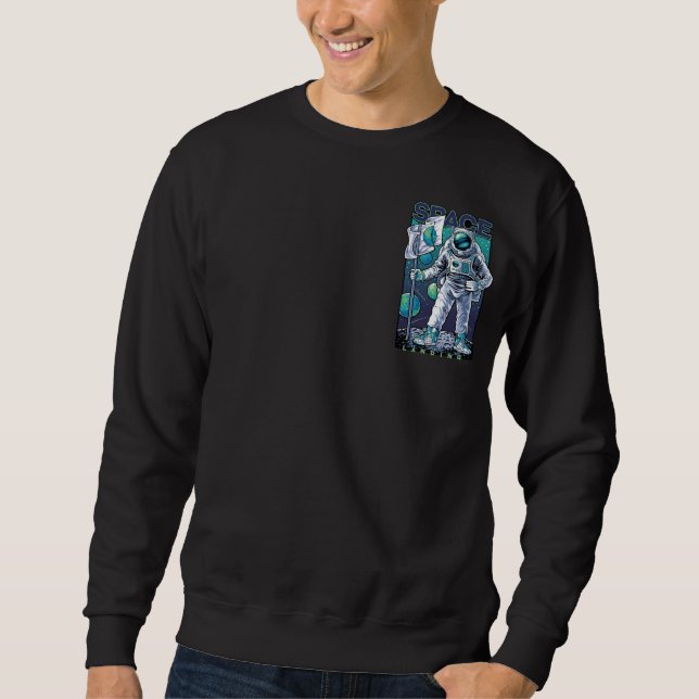 Astronaut landing on space Illustration Sweatshirt (Front)