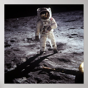 astronaut landing on the moon poster