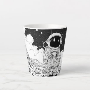 Astronaut Latte Cup – Comic Space Art