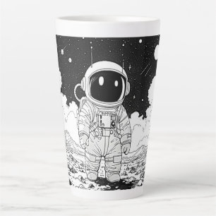 Astronaut Latte Mug - Space Comic Art