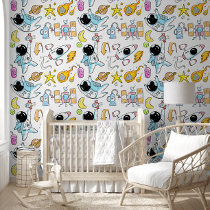 Astronaut Life Boy's Nursery Wallpaper