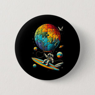 Astronaut Lloon Autism Awareness Space Autistic Ch 6 Cm Round Badge
