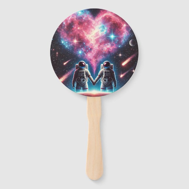 Astronaut Love Hand Fan (Front)