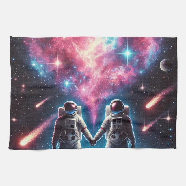 Astronaut Love Kitchen Towel (Horizontal)
