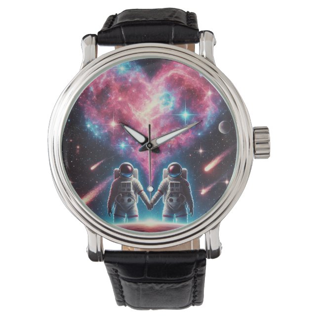 Astronaut Love Nebula Wristwatch (Front)