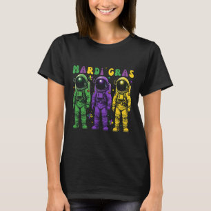 Astronaut Mardi Gras Groovy Astronomy New Orleans T-Shirt
