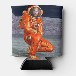 Astronaut Mars Explorer Alien Planet Space Art Can Cooler