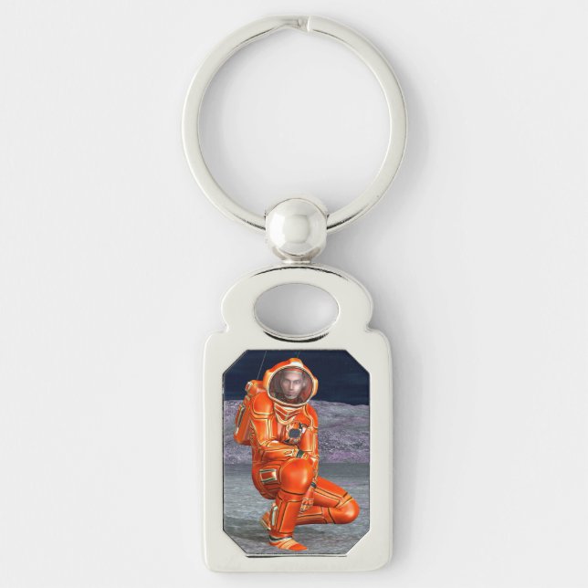 Astronaut Mars Explorer Alien Planet Space Art Key Ring (Front)