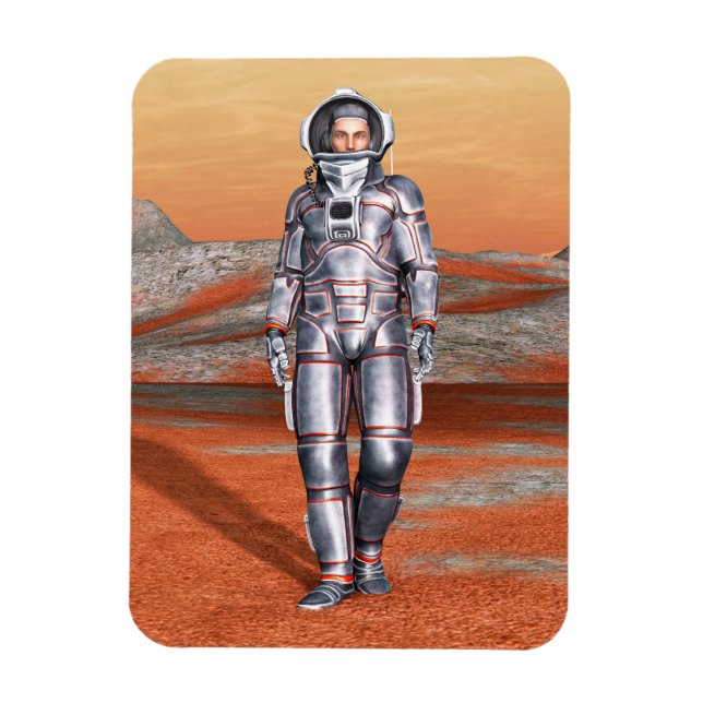Astronaut Mars Explorer Alien Planet Space Art Magnet (Vertical)