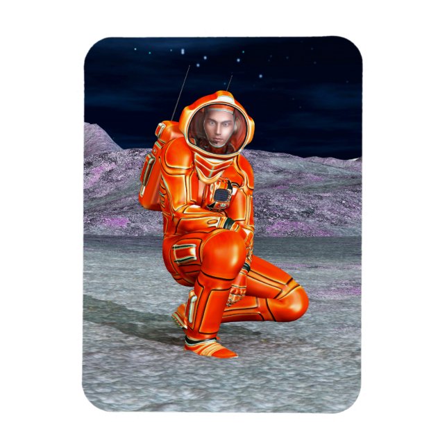 Astronaut Mars Explorer Alien Planet Space Art Magnet (Vertical)