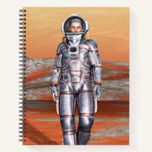 Astronaut Mars Explorer Alien Planet Space Art Notebook