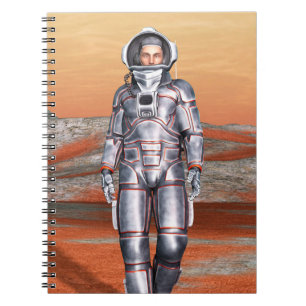Astronaut Mars Explorer Alien Planet Space Art Notebook