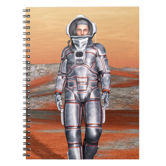 Astronaut Mars Explorer Alien Planet Space Art Notebook (Front)
