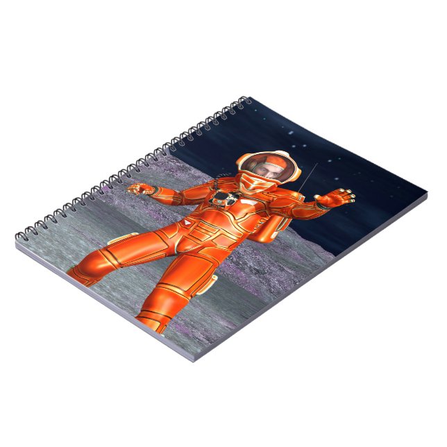 Astronaut Mars Explorer Alien Planet Space Art Notebook (Left Side)