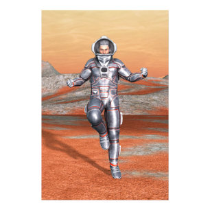 Astronaut Mars Explorer Alien Planet Space Art Photo Print
