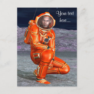 Astronaut Mars Explorer Alien Planet Space Art Postcard