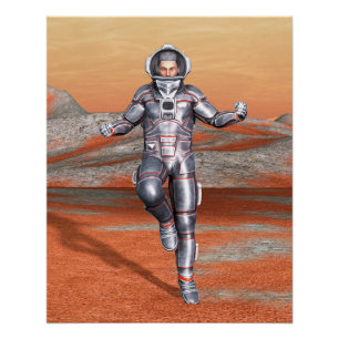 Astronaut Mars Explorer Alien Planet Space Art Poster