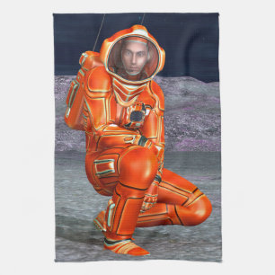 Astronaut Mars Explorer Alien Planet Space Art Tea Towel