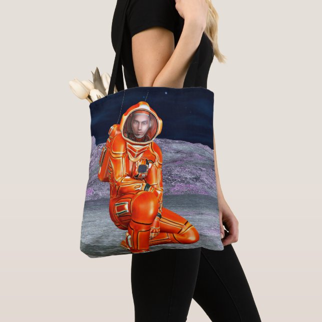 Astronaut Mars Explorer Alien Planet Space Art Tote Bag (Close Up)