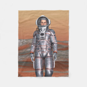 Astronaut Mars - Space Explorer on Alien Planet Fleece Blanket