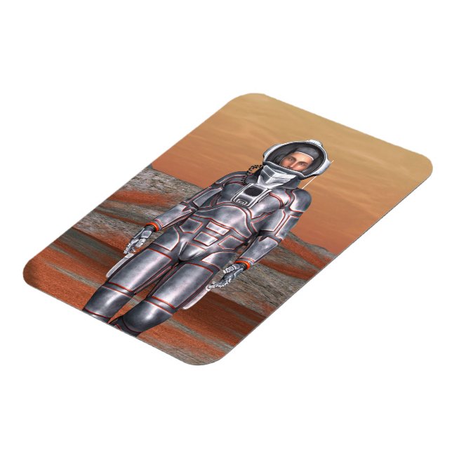 Astronaut Mars - Space Explorer on Alien Planet Magnet (Left Side)