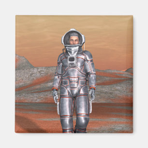 Astronaut Mars - Space Explorer on Alien Planet Magnet