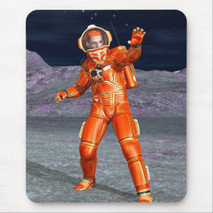 Astronaut Mars Space Explorer on Alien Planet Mouse Pad