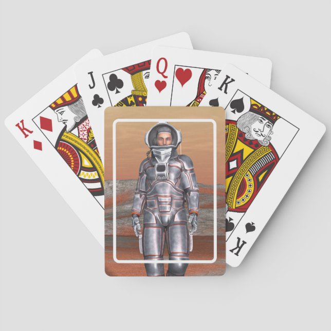 Astronaut Mars - Space Explorer on Alien Planet Playing Cards (Back)