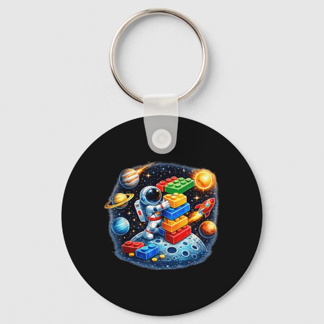 Astronaut Master Builder Building Block Solar Key Ring (Front)
