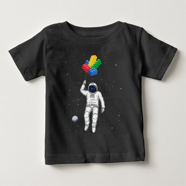 Astronaut Master Builder, Building Blocks Baby T-Shirt (Front)
