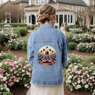 Astronaut Meditating - Cosmic Zen & Inner Peace  Denim Jacket