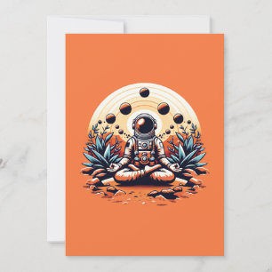 Astronaut Meditating - Cosmic Zen & Inner Peace Holiday Card