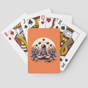 Astronaut Meditating - Cosmic Zen & Inner Peace  Playing Cards