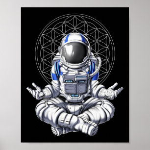 Astronaut Meditation Yoga Spiritual Zen Namaste Bu Poster
