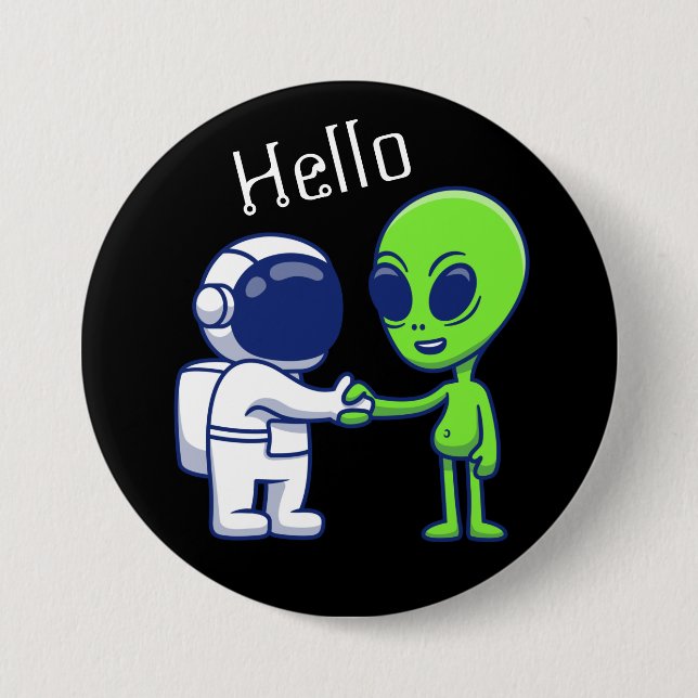 Astronaut Meets Alien Button (Front)