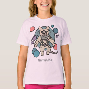 Astronaut minimalist cat in space   Funny & Cute T-Shirt
