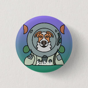 Astronaut minimalist dog in space Funny & Cute 3 Cm Round Badge