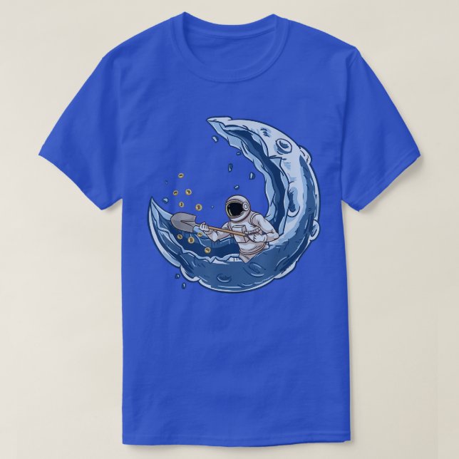 Astronaut Mining Bitcoin Funny Crypto Mining T-Shi T-Shirt (Design Front)