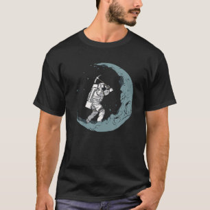 Astronaut Mining The Moon, Stars, Space Man Funny T-Shirt