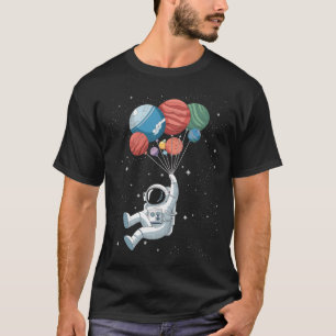 Astronaut mit Planetenballons T-Shirt