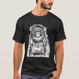 Astronaut Monkey Chimpanzee Cosmonaut Astronomy As T-Shirt
