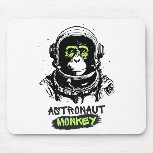 Astronaut Monkey Cool Computer Mouse Pad (Front)