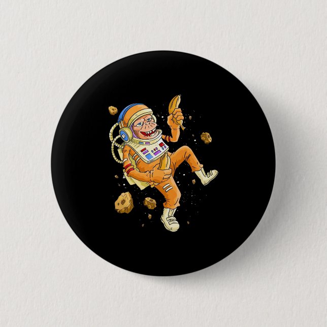Astronaut Monkey Space 6 Cm Round Badge (Front)
