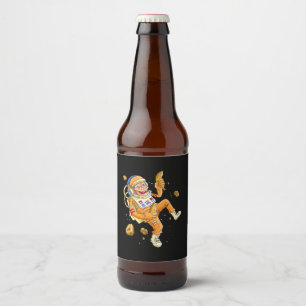 Astronaut Monkey Space Beer Bottle Label