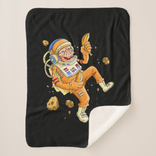 Astronaut Monkey Space Sherpa Blanket