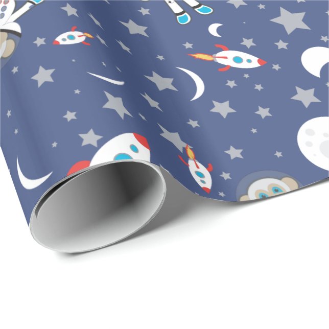 Astronaut Monkey Wrapping Paper (Roll Corner)