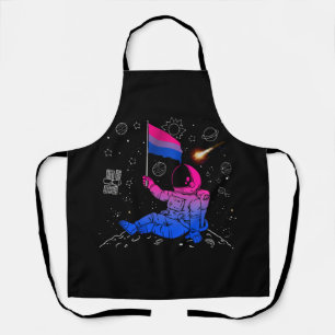 Astronaut Moon Bisexual Flag Space LGBTQ Gay Pride Apron