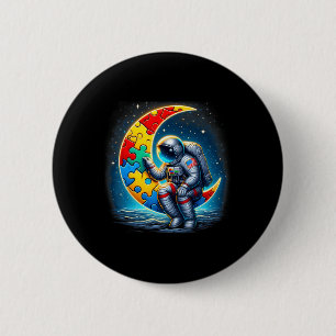 Astronaut Moon Bylloon Autism Awareness Autistic K 6 Cm Round Badge