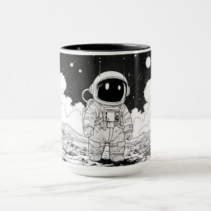 Astronaut Moon Coffee Mug, 11oz Mug